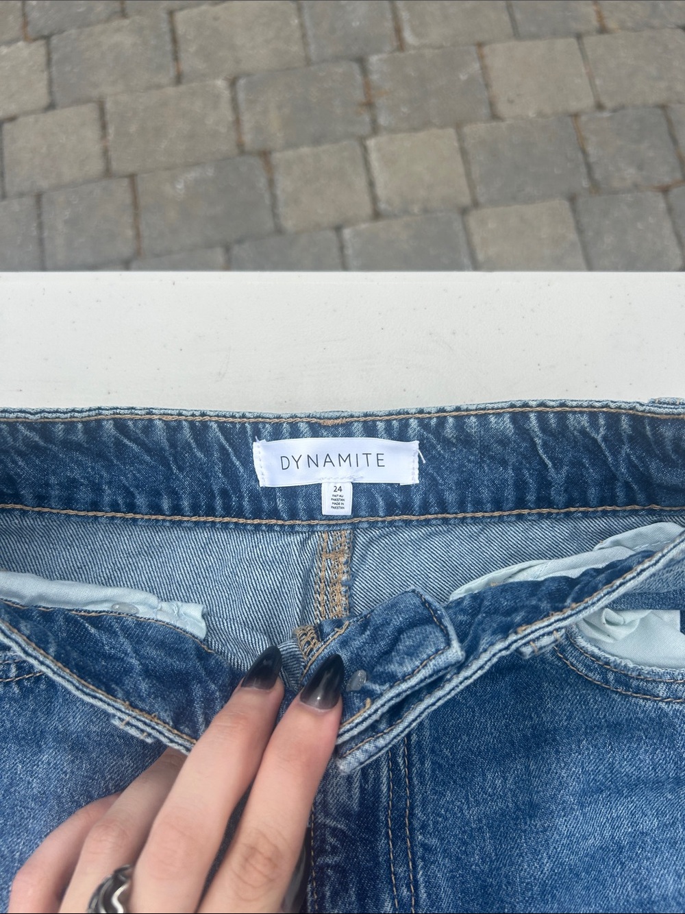 Dynamite Wide-Leg Blue Denim Jeans - Picture 2 of 2